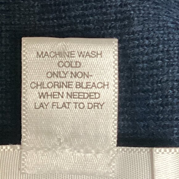 Ann Taylor LOFT V-Neck Merino Wool-Acrylic-Cashmere Sweater Knit Top M Blue 184M - Picture 9 of 9